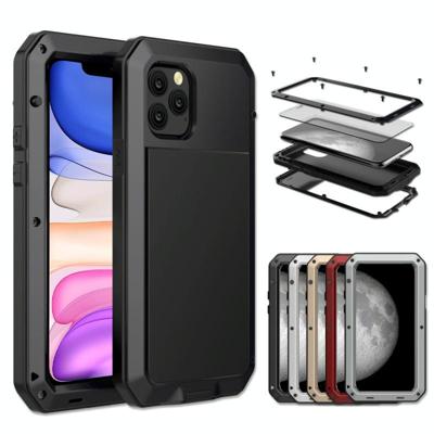 Voor iPhone 11 metalen Armor Triple proofing beschermhoes (zwart)
