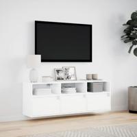 Tv-wandmeubel met LED-verlichting 130x31x45 cm wit - thumbnail
