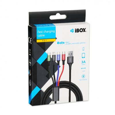 Universele 4-in-1 oplaadkabel I-BOX USB IKUM4W1 - thumbnail