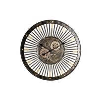 Muurklok DKD Home Decor Zwart Gouden Ijzer Vintage 65 x 6,7 x 65 cm - thumbnail