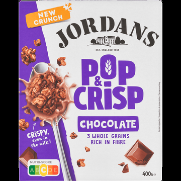Jordans Pop & Crisp Chocolate 400 g bij Jumbo Jordans Pop & Crisp Chocolate 400 g bij Jumbo