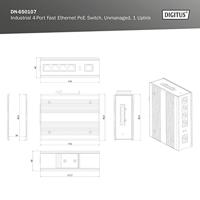 Digitus DN-650107 Industrial Ethernet Switch 10 / 100 MBit/s IEEE 802.3af (12.95 W), IEEE 802.3at (25.5 W) - thumbnail