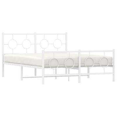 Bedframe met hoofd- en voeteneinde metaal wit 140x190 cm