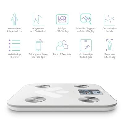 truelife FitScale W6 BT Personenweegschaal Digitaal Weegbereik (max.): 180 kg Wit, Grijs Met Bluetooth truelife FitScale W6 BT Personenweegschaal Digitaal Weegbereik (max.): 180 kg Wit, Grijs Met Bluetooth