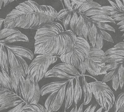 AS Creation Casual Living - Antraciet - Bladeren - 393404