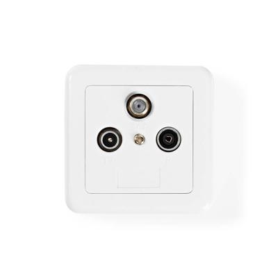 Nedis Wandcontactdoos voor Antenne | Wit / Zilver | 1 stuks - SWBX100WT SWBX100WT