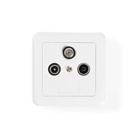 Nedis Wandcontactdoos voor Antenne | Wit / Zilver | 1 stuks - SWBX100WT SWBX100WT - thumbnail