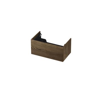 INK - Onderkast 1 Lade Push 2 Open Bestaande Uit - 800x450x376 Mm - Massief Eiken Charcoal