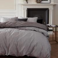 Rivièra Maison Rivièra Maison Walton dekbedovertrek - 1-persoons (140x200/220 cm + 1 sloop) - Katoen - Brown - thumbnail