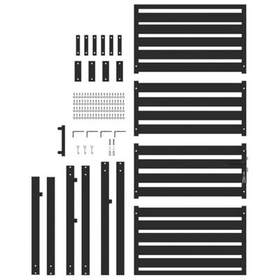 VidaXL Tuinhek afsluitbaar 100x180 cm aluminium zwart