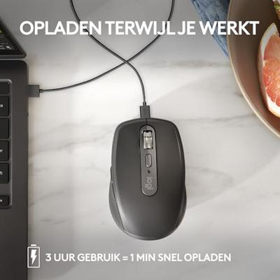 Draadloze muis - LOGITECH - MX Anywhere 3S - Bluetooth - Stille klikken - 6 knoppen - Roze - thumbnail