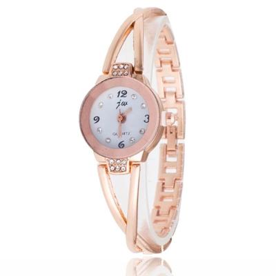 2 stuks stalen riem Diamond mirror digitale schaal quartz horloge armband horloge voor vrouwen (Rose goud)