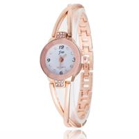 2 stuks stalen riem Diamond mirror digitale schaal quartz horloge armband horloge voor vrouwen (Rose goud) - thumbnail