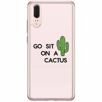 Huawei P20 siliconen hoesje - Go sit on a cactus - thumbnail