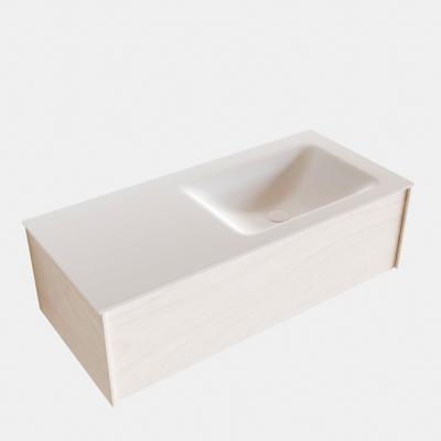 Badkamermeubel BWS Madrid Wit 100x45x30 cm Mat Witte Solid Surface Wastafel Rechts (1 kraangat) Badkamermeubel BWS Madrid Wit 100x45x30 cm Mat Witte Solid Surface Wastafel Rechts (1 kraangat)