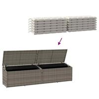 Tuinbox 220x50x58 cm poly rattan grijs - thumbnail