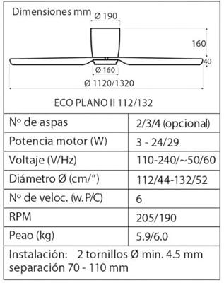 CasaFan ECO PLANO II 112 BN-SI WiFi Flügel silber Plafondventilator 13 W (Ø x h) 112 cm x 160 mm Chroom (geborsteld) Met afstandsbediening, Timer, Met