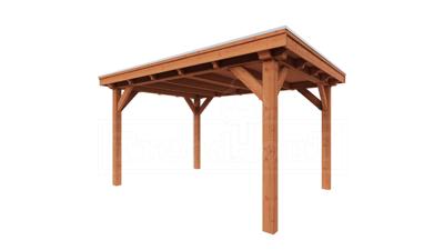 Trendhout Overkapping Siena 415x350 cm- Plat dak- Onbehandeld lariks Douglas hout- Trendhout Trendhout Overkapping Siena 415x350 cm- Plat dak- Onbehandeld lariks Douglas hout- Trendhout