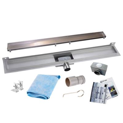 RVS Douchegoot Muurflens met uitneembaar sifon 90x7cm 6,7cm diep TEGEL ROOSTER RVS Douchegoot Muurflens met uitneembaar sifon 90x7cm 6,7cm diep TEGEL ROOSTER