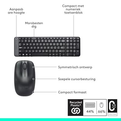 Logitech Wireless Combo MK220 toetsenbord + muis desktopset - thumbnail