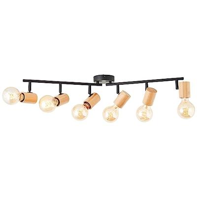 Brilliant PlafondlampKerry 6-lichts zwart met hout - 99716/76