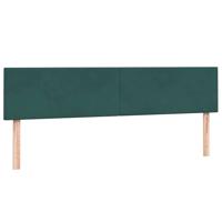 Boxspring met matras fluweel donkergroen 140x190 cm - thumbnail