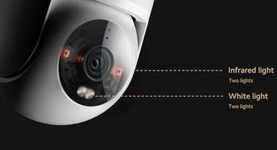 XIAOMI Outdoor Camera CW300 Outdoor-camera met 2560p-resolutie, IP66, persoonsherkenning door IA, nachtzicht, 360 graden, wit (ESversie)