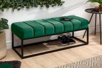 Elegante bank PETIT BEAUTE 108 cm smaragdgroen fluweel zwart frame - 40316 - thumbnail