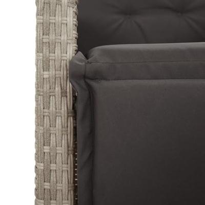 5-delige Tuinset met kussens poly rattan lichtgrijs