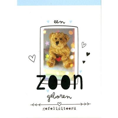 Wenskaart paperclip navulset geb zoon 6 kaarten