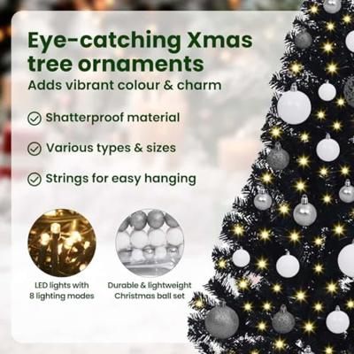 VidaXL Kunstmatig voorverlicht kerstboom met 150 led zwart 150 cm pvc