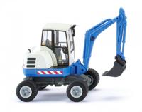 WIKING miniatuurauto mini graafmachine 1:87 wit/blauw - thumbnail
