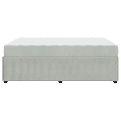 Bedframe met matras met matras Lichtgrijs 140 x 200 cm Fluweel