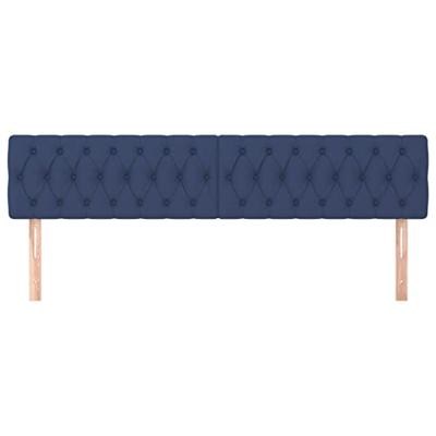 Hoofdborden 2 st 100x7x78/88 cm stof blauw Hoofdborden 2 st 100x7x78/88 cm stof blauw