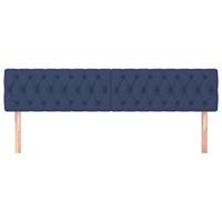 Hoofdborden 2 st 100x7x78/88 cm stof blauw - thumbnail