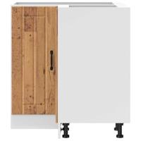 Keuken hoekonderkast Lucca bewerkt hout oud houtkleurig - thumbnail