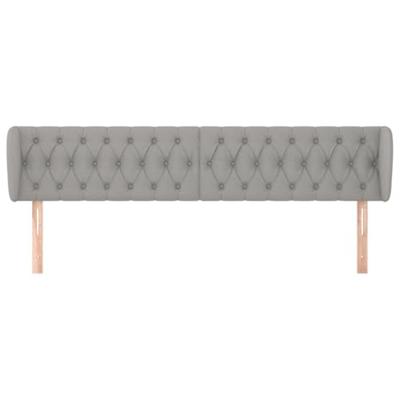 Hoofdbord met randen 203x23x78/88 cm stof lichtgrijs