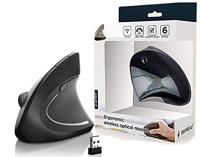 Gembird MUSW-ERGO-01 Ergonomische muis Radiografisch Optisch Zwart 6 Toetsen 1600 dpi Ergonomisch - thumbnail