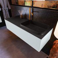 Badkamermeubelset Mondiaz Erin 120 cm met 1 Lade met RIDGE Wastafel Rechts Urban met 1 kraangat Greeploos Mat Clay - thumbnail