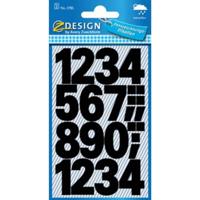 Avery Etiketten cijfers en letters 0-9 groot, 2 blad, zwart, waterbestendige folie - thumbnail