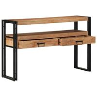 Wandtafel met lade Bruin 120 x 33 x 75 cm Massief Acaciahout - thumbnail