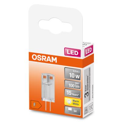 OSRAM HOMELIGHTING 4058075431935 LED-lamp Energielabel F (A - G) G4 Ballon 0.9 W = 10 W Warmwit (Ø x h) 12 mm x 33 mm 1 stuk(s) OSRAM HOMELIGHTING 4058075431935 LED-lamp Energielabel F (A - G) G4 Ballon 0.9 W = 10 W Warmwit (Ø x h) 12 mm x 33 mm 1 stuk(s)