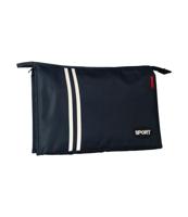 Traveller Toilettas sport stripes donkerblauw 30cm x 19.5cm - thumbnail