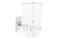 tesa 40270-00000-00 klaam Tandenborstelbeker Lijm Chroom (glanzend), Wit (gesatineerd) - thumbnail