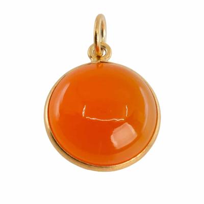 Edelsteen Hanger Rond Motivatie - Carneool - 925 Zilver & Verguld (15