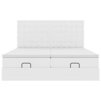 Ottoman bed met matrassen 180x200cm kunstleer zuiver wit - thumbnail