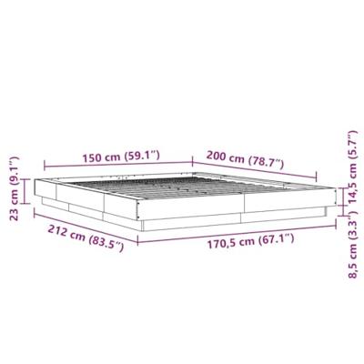 Bedframe bewerkt hout sonoma eikenkleurig 150x200 cm