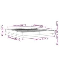 Bedframe bewerkt hout sonoma eikenkleurig 150x200 cm - thumbnail