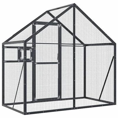 VidaXL Volière 179x100x185 m aluminium antracietkleurig VidaXL Volière 179x100x185 m aluminium antracietkleurig