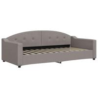 Slaapbank met onderschuifbed en matrassen 90x200 cm stof taupe - thumbnail